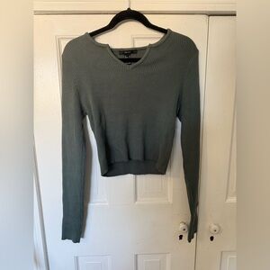 Forever 21 Olive Ribbed Knit Top